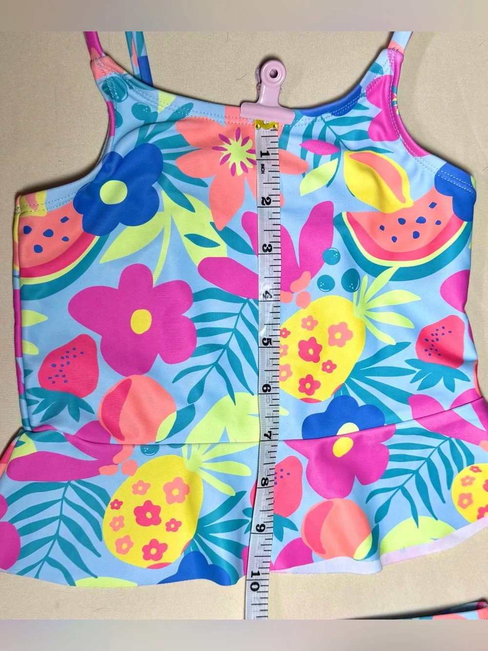 Jumping Beans 4T Tropical Fruit & Floral Tankini Swimsuit 2 Piece Swim Set